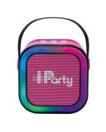 Altavoz Karaoke con dos micros rosa