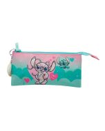 Estuche triple Angel & Stitch