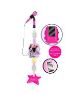 Micrófono de pie con amplif y conect MP3 Barbie