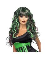 Peluca Rizada Larga Verde y Negra
