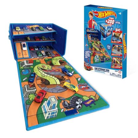 Hot wheels caja organizadora coches con pista