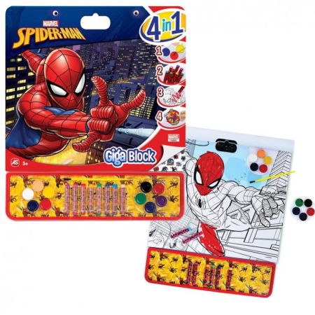 Estuche de pintura Giga block Spiderman 4 en 1