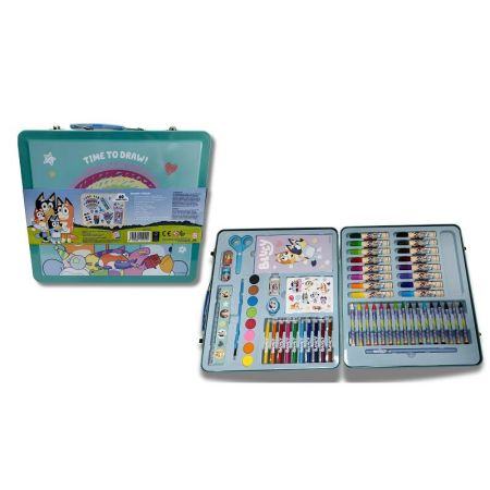 Bluey estuche de pintura maletín metálico 60 pzs