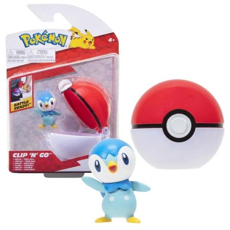 Pokemon Clip n go Piplup & Poke Ball