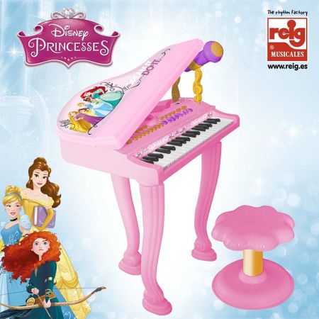 Piano de cola con banqueta Princesas Diseny