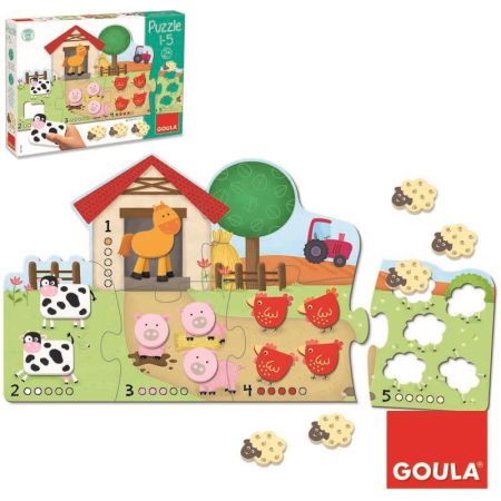 Puzzle de madera la granja del 1 al 5