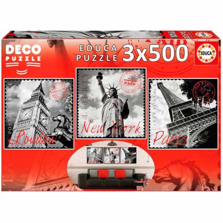 Educa puzzle 3x500 grandes ciudades