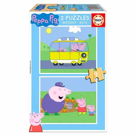 Educa Puzzle madeira 2x9 Peppa Pig