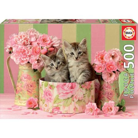 Educa puzzle 500 gatitos con rosas