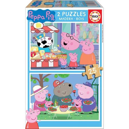 Educa Puzzle Madera 2x25 Peppa Pig
