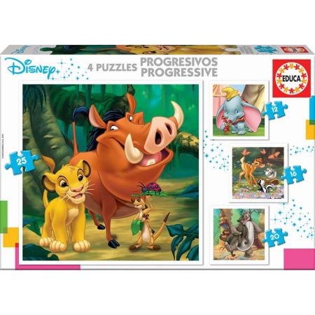 Educa puzzle progresivo Dumbo Bambi y Rey León