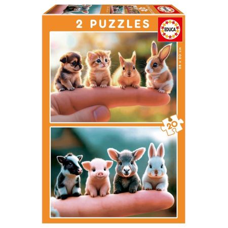 Educa puzzle 2x20 bebés animales
