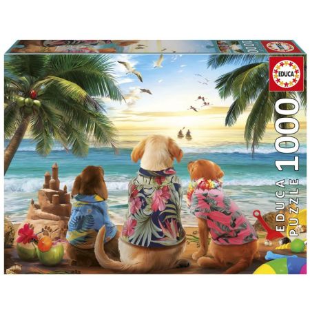 Educa puzzle 1000 perros en la playa