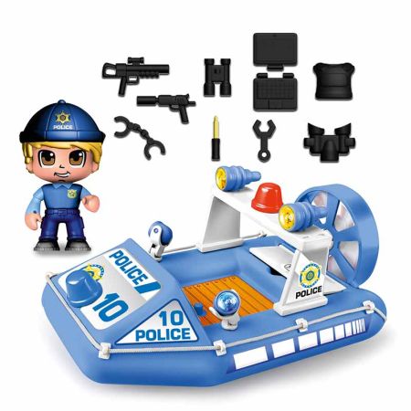 Pinypon Action lancha de policía y figura