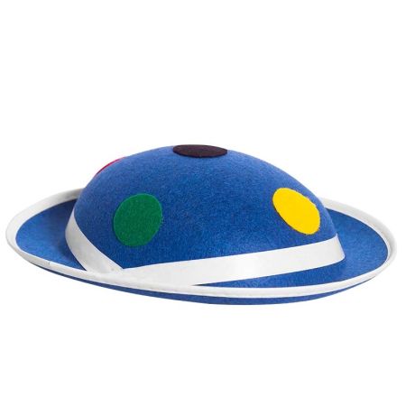 Sombrero Bombin azul con puntos