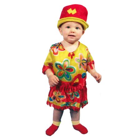 Disfraz hippie rojo bebé