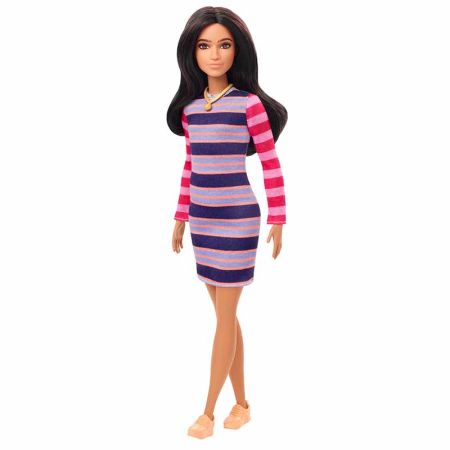 Muñeca Barbie Fashionista morena vestido manga lar