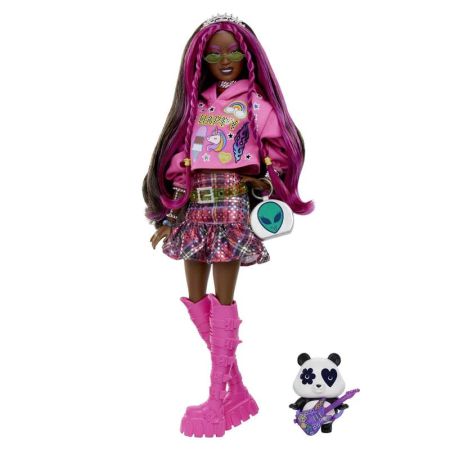 Barbie Extra muñeca pelo rosa punk