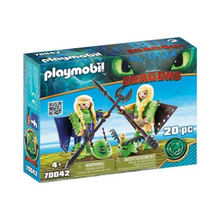 Playmobil Dragons Chusco y Brusca traje volador