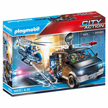 Playmobil City Action helicóptero y vehículo huído