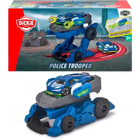 Vehículo policia Trooper 2 en 1  12 cm
