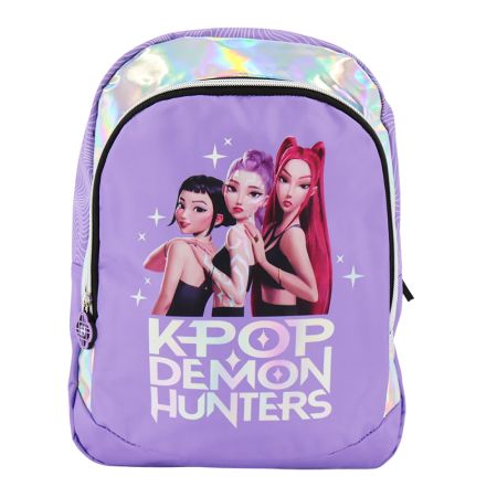 Mochila escolar Kpop Demon Hunters lila 38cm