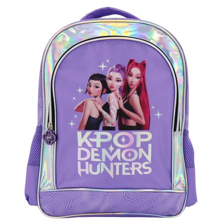 Mochila escolar Kpop Demon Hunters lila 41cm