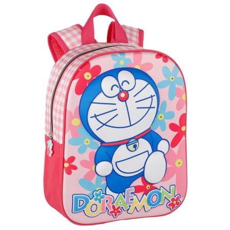 Mochila escolar Doraemon 3D rosa 32x25x10 cm
