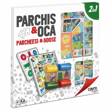 Tablero parchis/oca madera y accesorios 40x40