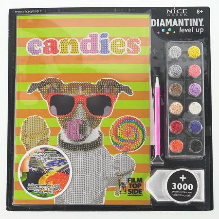 Diamantiny Level Up mascotas perro gafas rojas