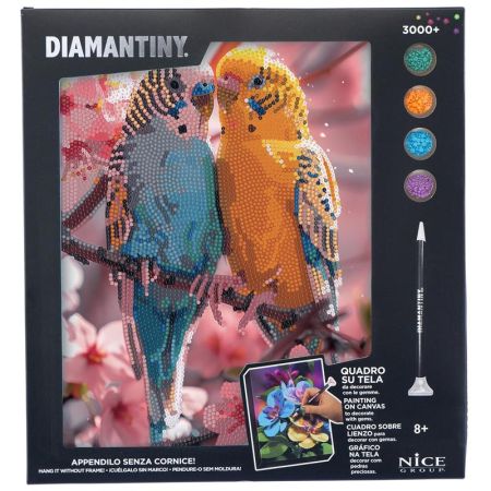 Diamantiny lienzo pintar con diamantes Agapornis