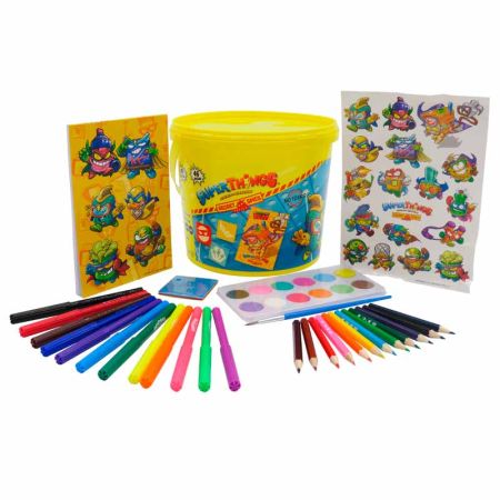 Superzings set de dibujo 46 piezas en cubo