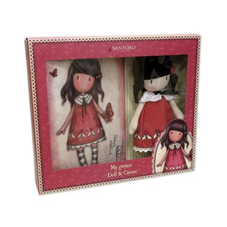 Set de regalo Gorjuss muñeca y canvas Time to fly