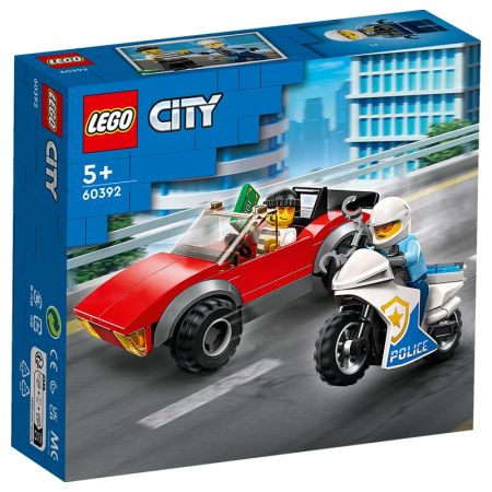 Lego City moto de policía y coche a la fuga