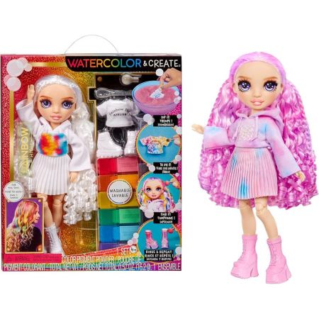 Rainbow High mu&ntilde;eca Color & Create ojos lilas