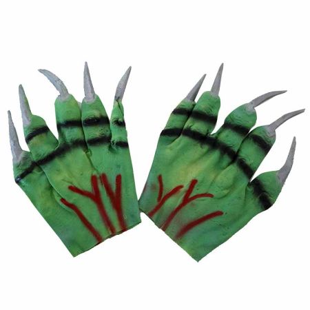 Guantes verdes con uñas