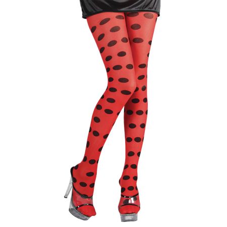 Medias Rojas con bolas negras Carnaval