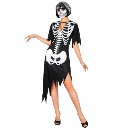 Disfraz Mujer Esqueleto Adulto T/U