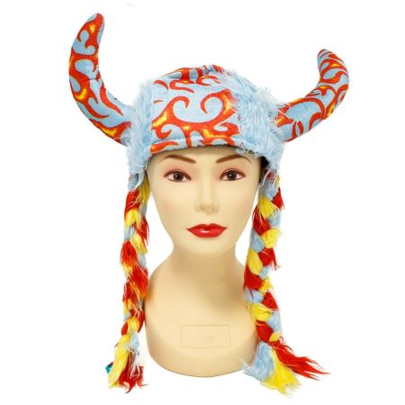 Sombrero Viking con trenzas Carnaval