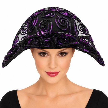 Sombrero Dama negro y morado