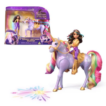 Academia unicornio muñeca Sophia y Wildstar luces