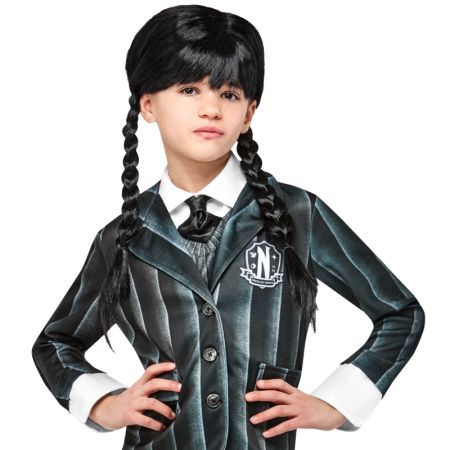 Peluca infantil Miércoles Addams