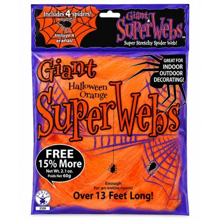 Telaraña Halloween naranja gigante