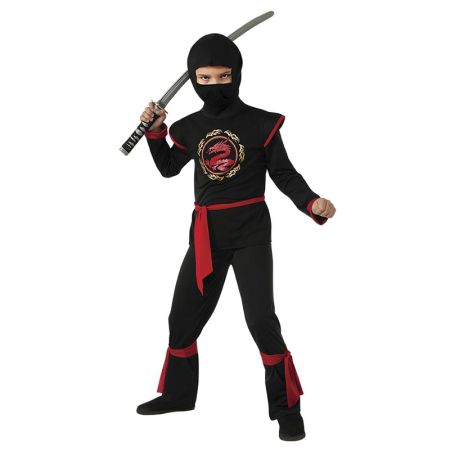 Disfraz infantil Skull ninja rojo