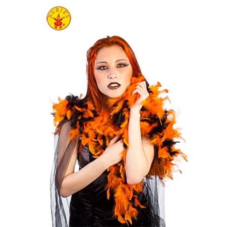 Bufanda Plumas Halloween Naranja-Negro Rubies