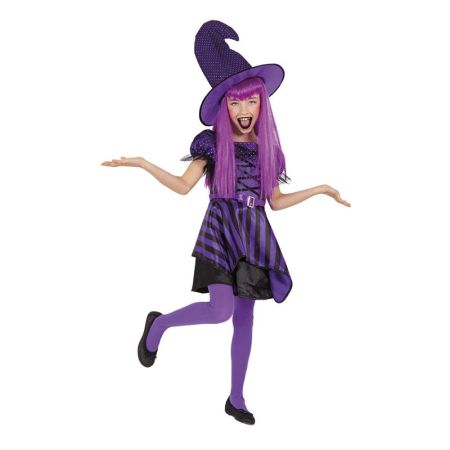 Disfraz bruja cuqui púrpura infantil