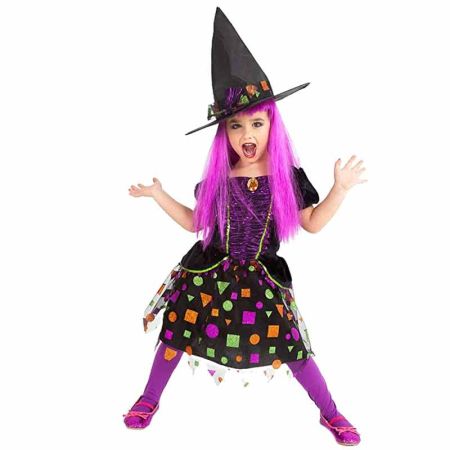Disfra bruja Top Symbol lila infantil