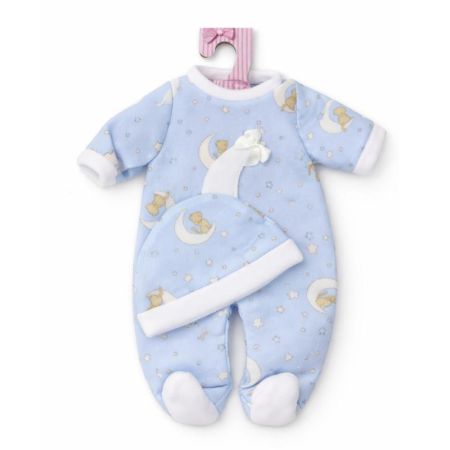 Pijamas bebé 40 cm en bolsa luna azul y estrellas