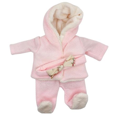Vestidos bebé reborn 40 cm conjunto rosa con lazo