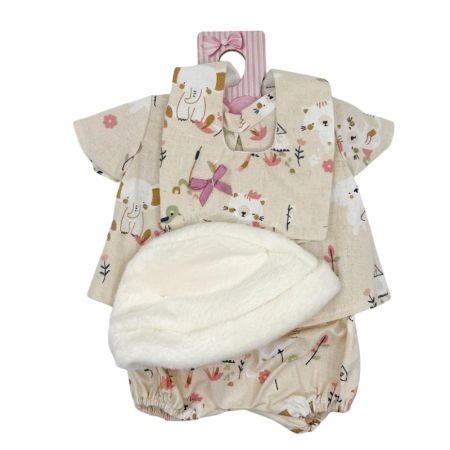 Vestidos bebé reborn 40 cm conjunto con babeiro